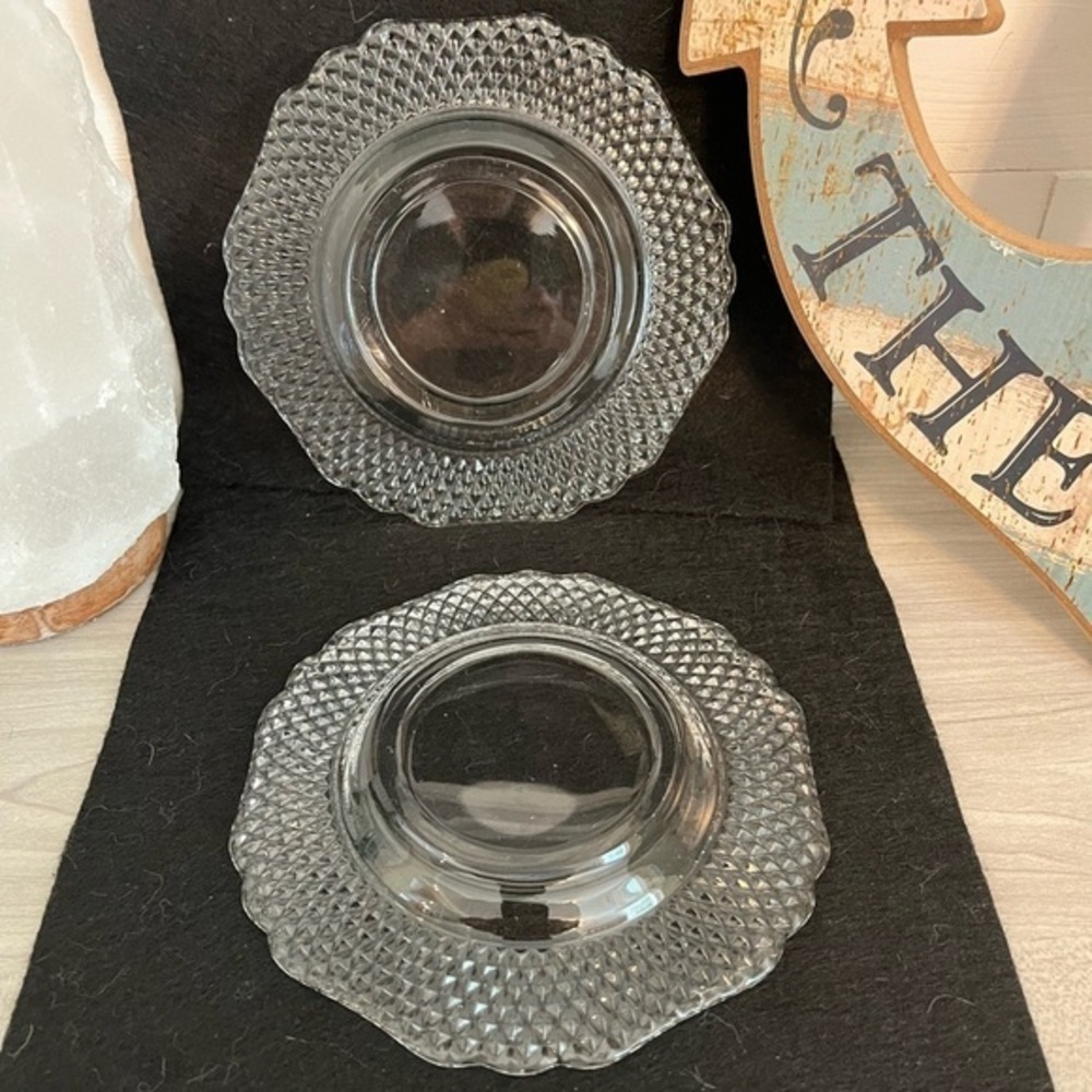 Vintage Cambridge Bread Plate 6” Diamond Point Pattern Set of Two - Picture 8 of 10